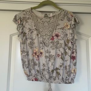 Women’s lace high neck floral blouse